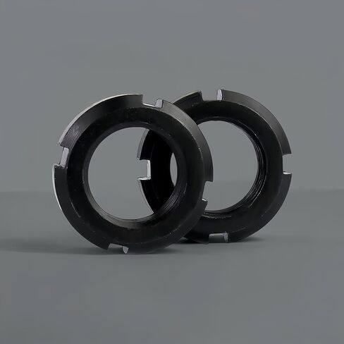 NACX M52 x 1.5mm Retaining Four-Slot Slotted Round Nuts, Carbon Steel, 2Pcs in Kuwait