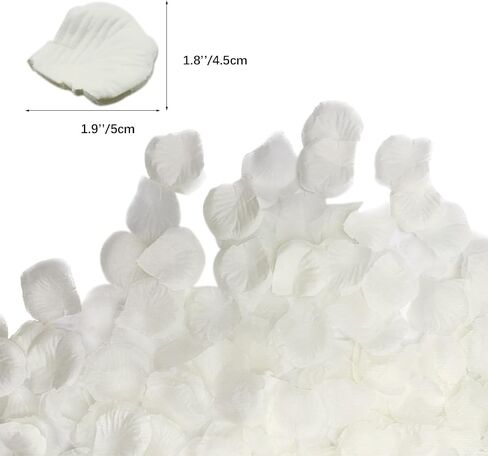 Rose Petals 2000 pcs, Artificial Rose Petals, Rose Petals for Proposal, Flower Petals for Decoration, Flower Petals for Throwing at Wedding, Milk White in Saudi Arabia