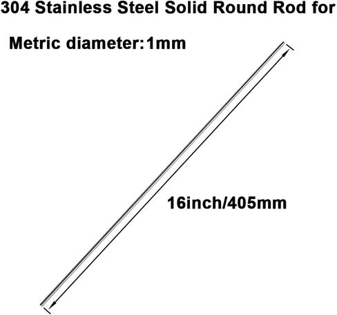 16 inches Long 4mm x 405mm 304 Stainless Steel Solid Round Rod for， Metric Metal Solid Shaft Rods， for DIY Craft - CNC -10pcs in Saudi Arabia