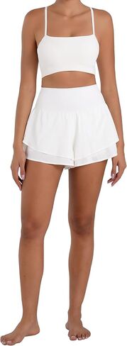 Sunzel Tennis Shorts for Women Flowy Athletic Biker Short with Pockets Tummy Control High Waist Skorts for Workout in Kuwait