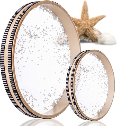 Pack of 3 Sound Healing Instruments - Ocean Drums 12 Inch Ocean Sound Drum for Meditation 8 Inch Wave Drum for Relaxation 4 Inch Healing Drum for Stress Relief Drum Circle Drums in Kuwait