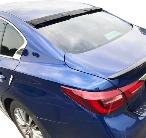 FREEMOTOR802 Compatible with 2014-2024 Infiniti Q50 Roof Spoiler, PP Polypropylene Carbon Fiber Print V Style Rear Window Visor Wing in Saudi Arabia