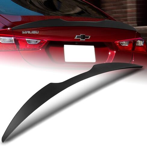 Q1-TECH, ABS Rear Trunk Lip Wing Spoiler Compatible with 2016-2024 Chevy Malibu, Rear Wing Replacement Trunk Boot Rear Spoiler, Unpainted Matt Black in Saudi Arabia