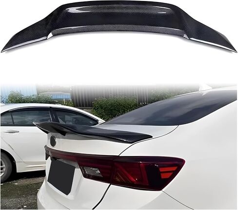 Car Decklid Spoiler Splitter Wing ، متوافق مع Kia Forte K3 2019-2021 ، شفة Gloss Black الخلفية المفسدة (مظهر الكربون) in Saudi Arabia