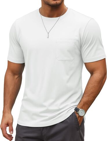 Magcomsen Mens Pocket Tee Tee Upf 80+ قمصان حماية من الشمس in Kuwait