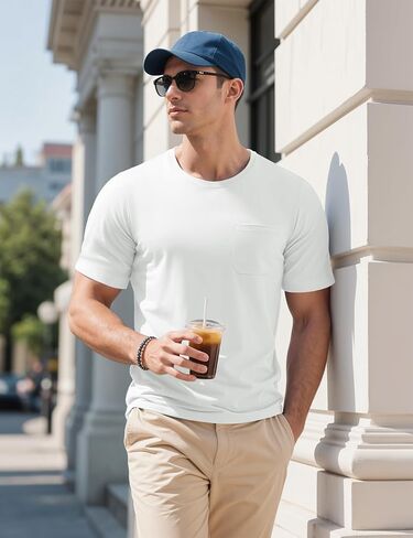 Magcomsen Mens Pocket Tee Tee Upf 80+ قمصان حماية من الشمس in Kuwait