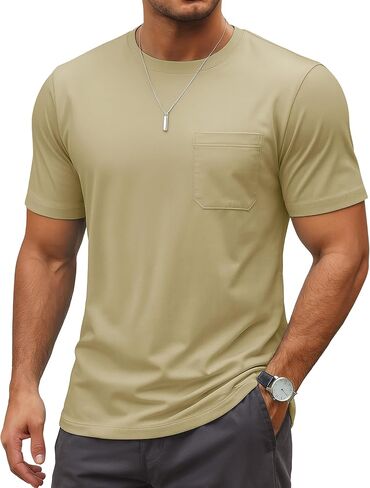 Magcomsen Mens Pocket Tee Tee Upf 80+ قمصان حماية من الشمس in Kuwait