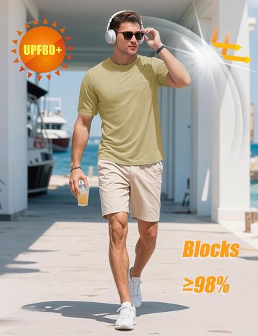 Magcomsen Mens Pocket Tee Tee Upf 80+ قمصان حماية من الشمس in Kuwait