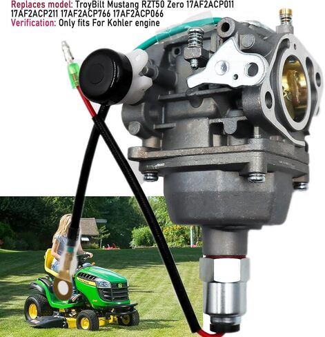 Carburetor Carb Kit Compatible with 50" Troy Bilt Mustang RZT 50 RZT50 Zero Turn Mower Model 17AF2ACP011 17AF2ACP211 17AF2ACP766 17AF2ACP066 with Kohler Engine in Saudi Arabia