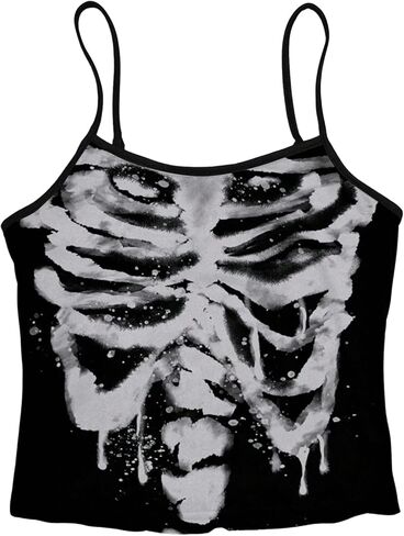 Soly Hux Women's Graphic Cami Crop Tops Y2K Skull Print Spaghetti STRAP Out Out Summer Camisole in Kuwait