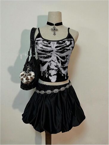 Soly Hux Women's Graphic Cami Crop Tops Y2K Skull Print Spaghetti STRAP Out Out Summer Camisole in Kuwait