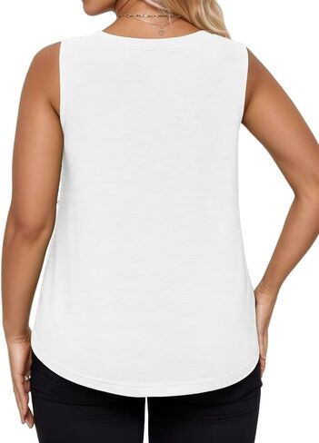 DOLNINE Plus-Size-Tank-Tops-for-Women Summer Dressy Casual Sleeveless Business Blouses Loose Fit Pleated Office Work Shirts in Saudi Arabia