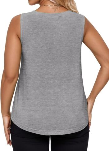 DOLNINE Plus-Size-Tank-Tops-for-Women Summer Dressy Casual Sleeveless Business Blouses Loose Fit Pleated Office Work Shirts in Saudi Arabia
