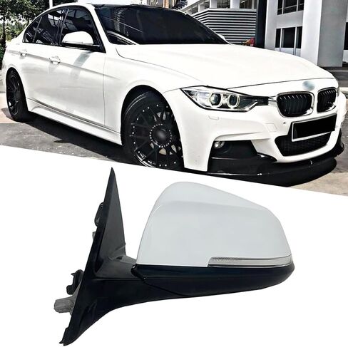 مجموعة مرآة الجانبية الجانبية تناسب BMW F30 3-Series 2011-2018 عرض مرآة المرآة الخلفية المرآة البديل مرآة الجانبية للملحقات BMW طي كهربائي ، التدفئة (5WIRES) in Saudi Arabia