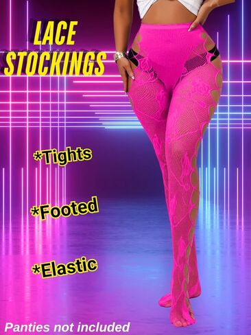 Goth Tights For Women,Sheer Floral Lace Patterned Stockings,Sexy Fishnets Cosplay Punk Rock Club in Kuwait