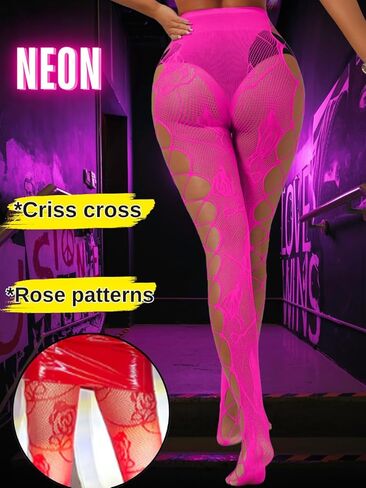 Goth Tights For Women,Sheer Floral Lace Patterned Stockings,Sexy Fishnets Cosplay Punk Rock Club in Kuwait