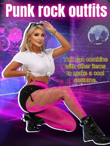 Goth Tights For Women,Sheer Floral Lace Patterned Stockings,Sexy Fishnets Cosplay Punk Rock Club in Kuwait