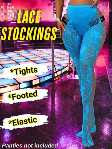 Goth Tights For Women,Sheer Floral Lace Patterned Stockings,Sexy Fishnets Cosplay Punk Rock Club in Saudi Arabia