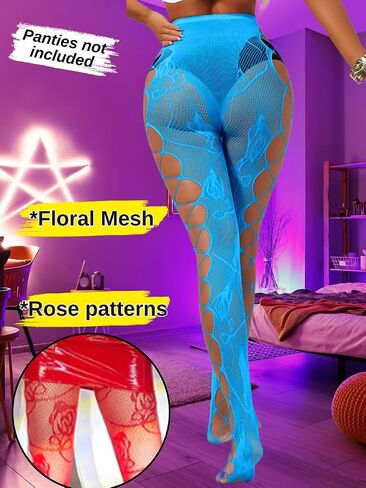 Goth Tights For Women,Sheer Floral Lace Patterned Stockings,Sexy Fishnets Cosplay Punk Rock Club in Saudi Arabia