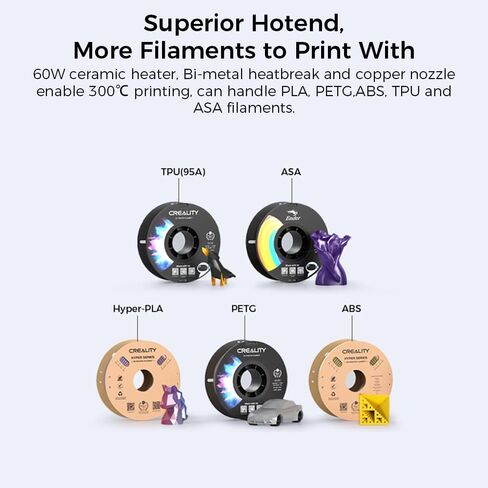 طابعة Creality Ender 3 V3 ثلاثية الأبعاد الرسمية مع سرعة طباعة 600 مم/ثانية، تم ترقيتها بنظام Core XZ Motion System، بثق خالٍ من الانسداد 60 وات 300 درجة مئوية، سخان Hotend ذو مستوى بناء تلقائي، حجم البناء 8.66 × 8.66 × 9.84 بوصة in Kuwait