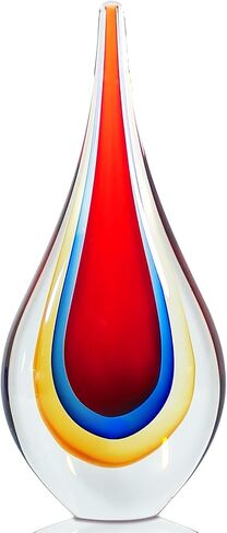 Hand Blown Glass Decor, Murano Glass Art for Home,Glass Figurines Decorative Sculpture, Red in Saudi Arabia