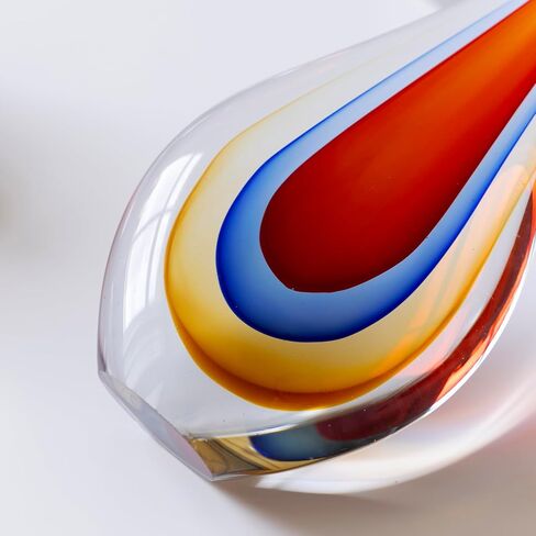 Hand Blown Glass Decor, Murano Glass Art for Home,Glass Figurines Decorative Sculpture, Red in Saudi Arabia