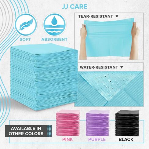 JJ CARE Dental Bibs [Pack of 500] - 13" x 17.7" White Dental Bibs, 3 Ply Waterproof Dentist Bibs, Dental Bibs Disposable for Eyelash Extension, Patient Bibs for Nail Art, Dental Napkins for Piercing in Saudi Arabia