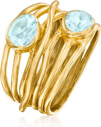 Ross-Simons 1.70 CT. T.W. حلقة الطريق السريع في Sky Blue Topaz بالذهب 18kt على الجنيه الاسترليني in Saudi Arabia