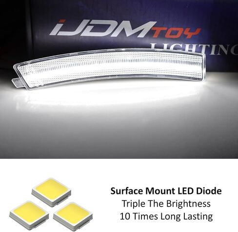 iJDMTOY Semi-Clear Lens 36-SMD Xenon White Full LED Front Bumper Side Marker Light Kit Compatible With Cadillac 2020-up CT4, Replace OEM Amber Front Sidemarkers in Saudi Arabia