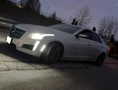 iJDMTOY Semi-Clear Lens 36-SMD Xenon White Full LED Front Bumper Side Marker Light Kit Compatible With Cadillac 2020-up CT4, Replace OEM Amber Front Sidemarkers in Saudi Arabia