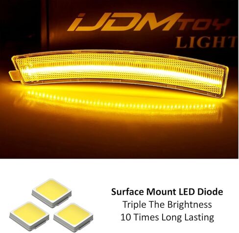 IJdmtoy Semi-Clear Lens 36-SMD Xenon White LED Full LED Mort Marker Marker Kit متوافق مع Cadillac 2020-Up CT4 ، استبدل العلامات الجانبية الأمامية OEM العنبر in Kuwait