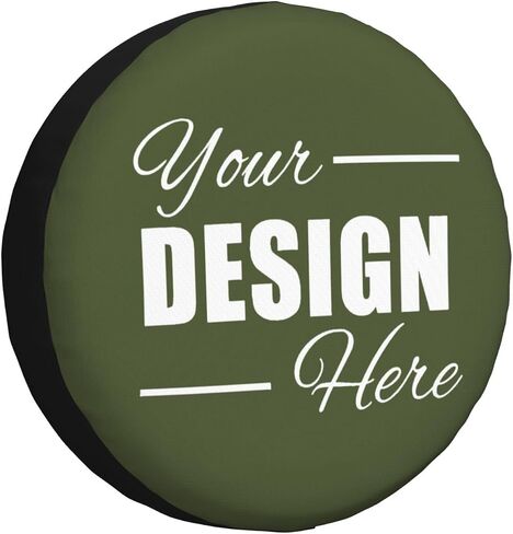 Spare Tire Cover Heavy Duty Personalized Tire Protector with Your Photo Text Logo Compatible with SUV Trailer RV Camper Custom Tire Covers, Black03, 17 in in Saudi Arabia