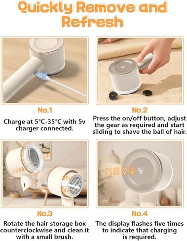 Rechargeable Lint Shaver, Fabric Shaver and Lint Remover, Sweater Defuzzer, Remove Clothes Fuzz, Lint Balls, Pills, Bobbles(3 Speeds, Beige) in Saudi Arabia