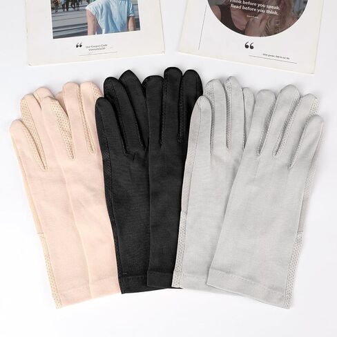 3 Pairs Sun UV Protection Gloves Anti-Slip Cotton Touchscreen Driving Summer Sunscreen Full Finger Gloves for Women in Kuwait