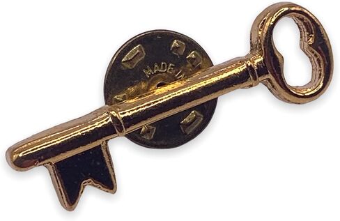 stockpins Gold Skeleton Key Lapel Pin-دبوس عتيقة على الطراز العتيقة للأزياء وحقائب الظهر والجمعية-المصنوعة في الولايات المتحدة الأمريكية in Kuwait