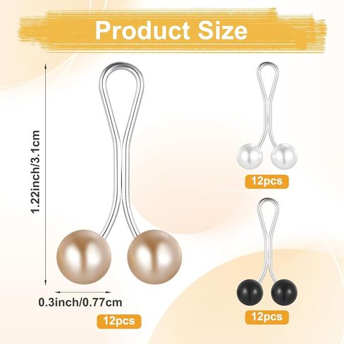 36pcs حجاب دبابيس رائعة مقاطع الحجاب متعددة الألوان المسلمة لؤلؤة وشاح تشكل شكل شال شال شال in Kuwait