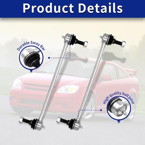 روابط شريط SWAY ، طبعات الرابط الطرفي للثبات الأمامي المتوافقة مع 2005-2010 CHEVY COBALT G5 G6 PSKUIT 2006-2011 HHR 2004-2012 CHEVROLET MALIBU 2003-2007 ION K80252 2PCS in Saudi Arabia