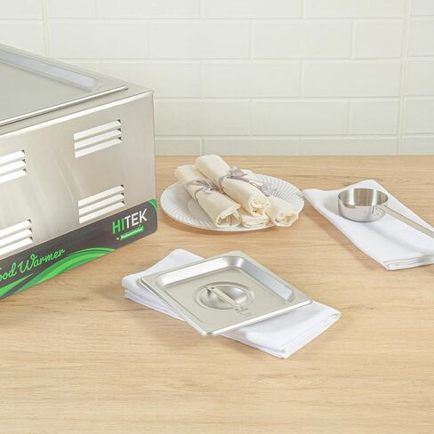 أغطية أدوات المطاعم فقط: أغطية مقلاة طاولة البخار مقاس 20.8 × 6.4 بوصة من Kitchen Tek، و12 غطاء مقلاة فندق NSF - مقاس 1/2 تباع بشكل منفصل، مع مقبض، وأغطية مقلاة طعام مشقوقة من الفولاذ المقاوم للصدأ in Saudi Arabia