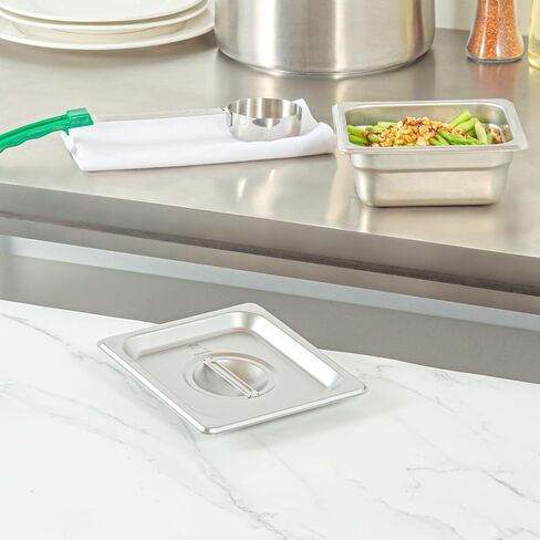 أغطية أدوات المطاعم فقط: أغطية مقلاة طاولة البخار مقاس 20.8 × 6.4 بوصة من Kitchen Tek، و12 غطاء مقلاة فندق NSF - مقاس 1/2 تباع بشكل منفصل، مع مقبض، وأغطية مقلاة طعام مشقوقة من الفولاذ المقاوم للصدأ in Saudi Arabia
