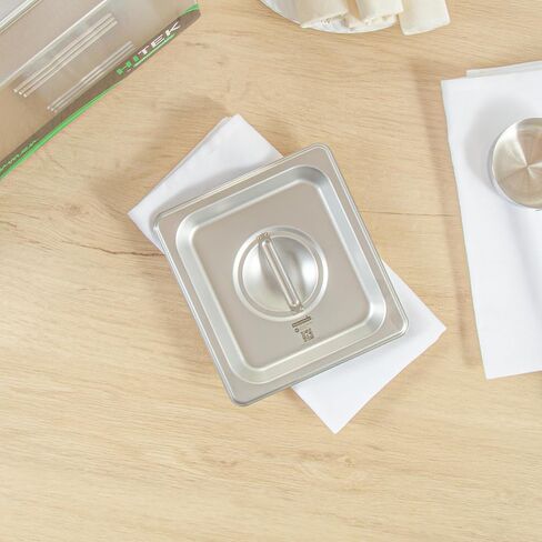 أغطية أدوات المطاعم فقط: أغطية مقلاة طاولة البخار مقاس 20.8 × 6.4 بوصة من Kitchen Tek، و12 غطاء مقلاة فندق NSF - مقاس 1/2 تباع بشكل منفصل، مع مقبض، وأغطية مقلاة طعام مشقوقة من الفولاذ المقاوم للصدأ in Saudi Arabia