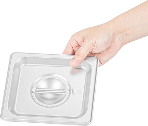 أغطية أدوات المطاعم فقط: أغطية مقلاة طاولة البخار مقاس 20.8 × 6.4 بوصة من Kitchen Tek، و12 غطاء مقلاة فندق NSF - مقاس 1/2 تباع بشكل منفصل، مع مقبض، وأغطية مقلاة طعام مشقوقة من الفولاذ المقاوم للصدأ in Saudi Arabia