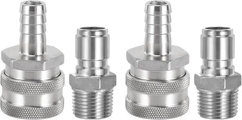 2 قطعة ذكر قطع الاتصال السريع FPT 1/2 "وصلة توصيل البيرة المصنوعة من الفولاذ المقاوم للصدأ قطع الاتصال السريع تخمير البيرة مقاوم للصدأ in Kuwait