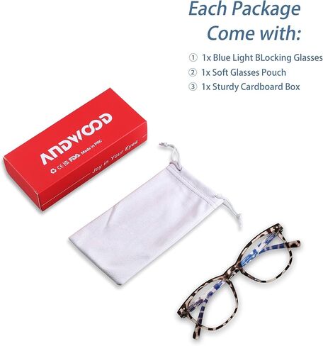 ANDWOOD Blue Light Blocking Glasses Women Men Computer Small Face Frame Bluelight Blocker Teens Round Frame 2 Pack Black Clear in Saudi Arabia