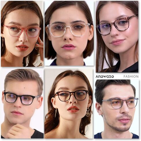 ANDWOOD Blue Light Blocking Glasses Women Men Computer Small Face Frame Bluelight Blocker Teens Round Frame 2 Pack Black Clear in Saudi Arabia