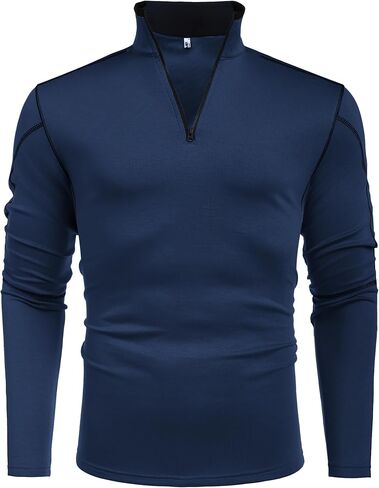 ربع ربع ربع رياضي للرجال ، قميص شيرف طويل الأكمام ، 1/4 Zip Fall Fall Active Sport Workout Sweatshirt in Saudi Arabia