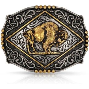 Montana Silversmiths Antiqued Hunting Trophy Deer Skull Antlers Hammered Western Belt Buckle in Kuwait