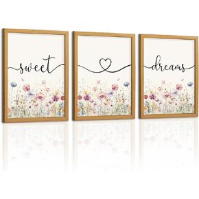 Decor Room Wall Art Decor - مجموعة من 3 Farmhouse Sweet Dreams Sign 12’'x16 'فوق ديكور الجدار من السرير لعلامات Decor Room Wall Art (Multicolour ، 12’x16') in Kuwait