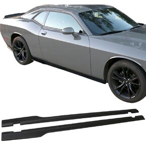 التنانير الجانبية متوافقة مع 2015-2023 Dodge Challenger SXT ، Matte Black PP Polypropylene Side Skirt Lip Flat Extension Lip بواسطة Ikon Motorsports in Kuwait