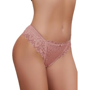 Milumia Women V Cut Bow Knot Lace Sexy Panties Romantic Cheeky Lingerie Underwear Briefs in Kuwait