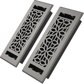 Floor Register 4x10 Vent Cover – 8 Pack – Heavy-Duty Steel, Rustproof & Walkable Grates, Easy Drop-in Install, Adjustable Air Supply Switch - Decorative Straight Line Design, Textured Black in Kuwait